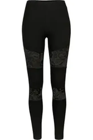 Urban classics Leggings Damen Ladies Laces Inset Leggings (1-tlg) schwarz XL