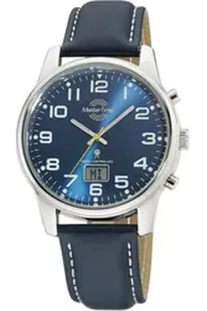 Master Time Funkuhr Super Power MTGA-10815-31L, Armbanduhr, Quarzuhr, Herrenuhr, Datum, Leuchtzeiger blau
