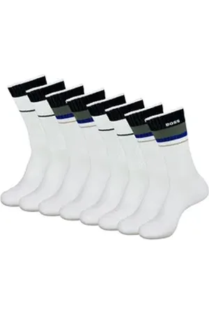 HUGO BOSS Sportsocken QS Rib Stripe CC (4-Paar) mit Logo am Bund weiß 39-42