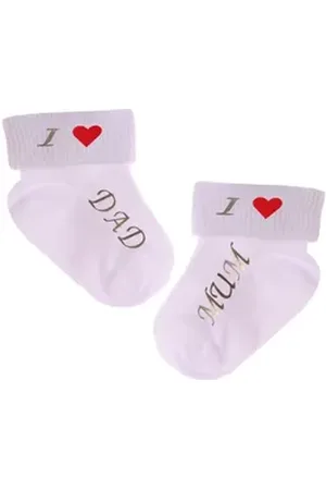 La Bortini Socken Baby Socken Erstlingssocken ab 0 Monate bis 2Jahre Babystrümpfe mit Umschlag, weiß, elastisch, mit Aufdruck weiß 0-3Monate