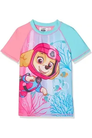Paw Patrol Bade-Shirt MÄDCHEN BADESHIRT SCHWIMMSHIRT Oberteil T-Shirt zum Baden UV Schutzfaktor 50 Baby Kleinkind Gr.92 rosa