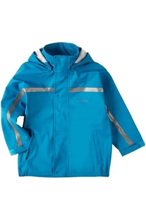 BMS Regen- und Matschjacke Regenjacke für Kinder 100% wasserdicht mit Kapuze blau 98