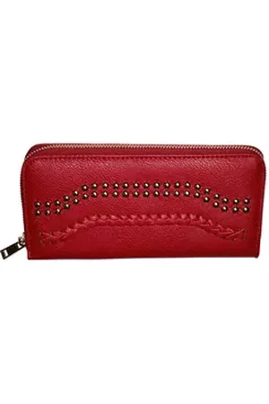 Jennifer Jones Geldbörse Damen-Geldbörse-Reißverschluss GARLAND Large-21x10,5x2,5 rot