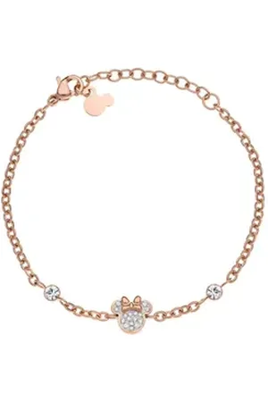 Disney Armband Kinder Armband Minnie Mouse © rosegold Zirkonia Steine rosa