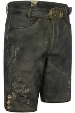 Nübler Trachtenlederhose Lederhose kurz RV Christian ZIP in Torf von 52