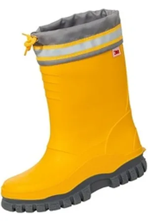 Bockstiegel Arktis Kinderwinterstiefel gefüttert Gummistiefel gelb|grau 34 EU