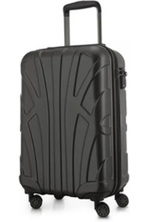 SUITLINE Handgepäckkoffer S1, 4 Rollen, Trolley 55x35x20 cm Bordgepäck Koffer Doppelrollen 34 L grau