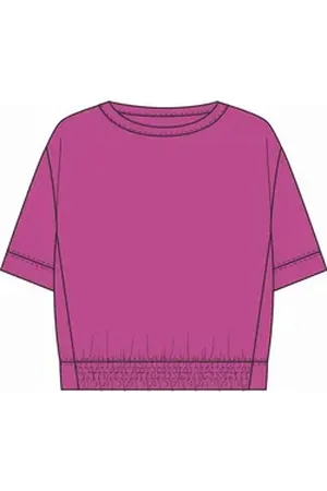 Milano Sweatjacke Sweatshirt w roundneck, smocked at hem at front, 1/2 sleeves XXL