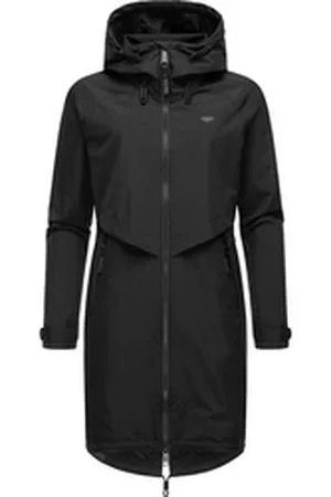 Ragwear Jerseymantel Frodik Wasserdichter oversized Damen Parka für die Übergangszeit schwarz L (40)