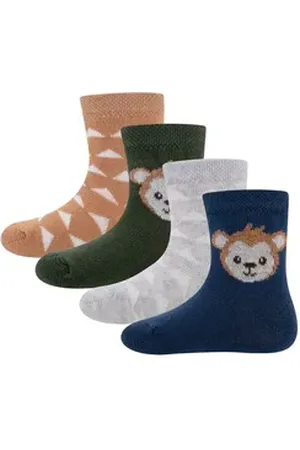 Ewers Socken Socken 4er Pack Äffchen (4-Paar) blau|bunt 17-18