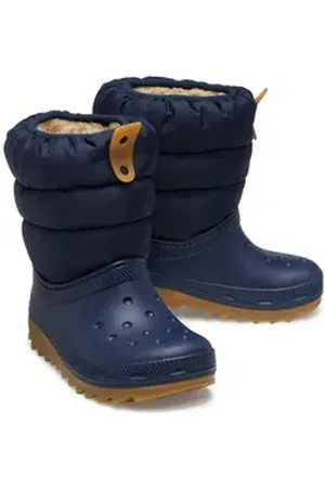 Crocs CLASSIC NEO PUFF BOOT K Winterboots Snowboots, Winterstiefel zum Schlupfen blau 34 EU