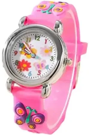 Karma Quarzuhr Kinderuhr Schmetterling Pink rosa Armbanduhren Mädchen Kinder Silikon, (Quarzuhr Kinderquarzuhr, moderne Mädchenarmbanduhr Schmetterlingsuhr), Silikonarmband Mädchenuhr Silikonuhr Kinderarmbanduhr
