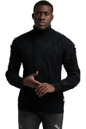 Carlo Colucci Rollkragenpullover Daniel schwarz 3XL