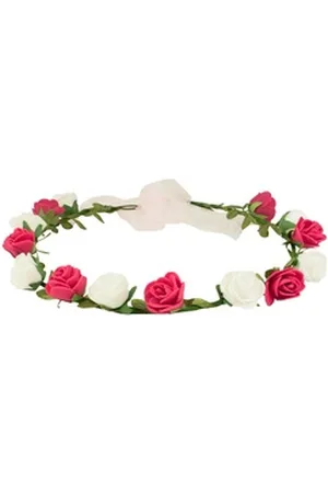 Trachtenland Trachtenhut Blumenkranz Marina mit Röschen zum Binden - Pink