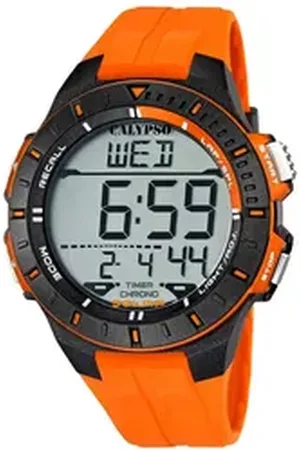 Calypso Quarzuhr Herrenuhr K5607-1 Orange Kunststoffband 48 mm