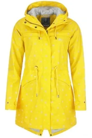 Coastguard Regenmantel Damen PU-Kurzmantel Allover-Print Muschel - Regenjacke wasserdicht gelb 38