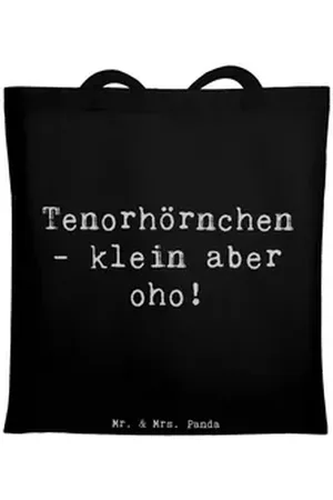 Mr. & Mrs. Panda Tragetasche Tenorhörnchen Magie - Schwarz - Geschenk, Musik, Strandtasche, Einkau (1-tlg), Lange Tragegriffe schwarz