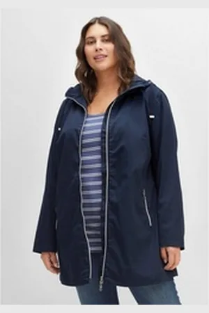 Sheego Outdoorjacke Große Größen in A-Linie, mit Kapuze und Tunnelzug blau 40