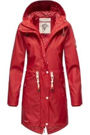 Navahoo Regenjacke Tropical Stormoo Wasserdichter Damen Outdoor Regenmantel rot S (36)