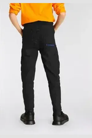 CHIEMSEE Schlupfjeans, Stretch-Jeans für Jungen Regular Fit, schmal geschnittenes Bein, Used-Waschung schwarz 128