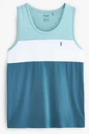 Next Tanktop Top in Blockfarben (1-tlg) blau 4XL