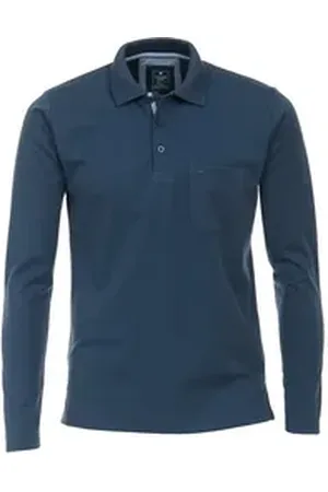 Redmond Poloshirt "Wash & Wear" XXL Langarm-Poloshirt denimblau blau 4XL