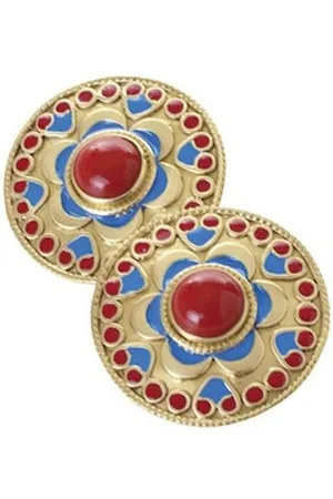 BRIGITTE VON BOCH Paar Ohrclips Borodino Ohrclips blau|rot