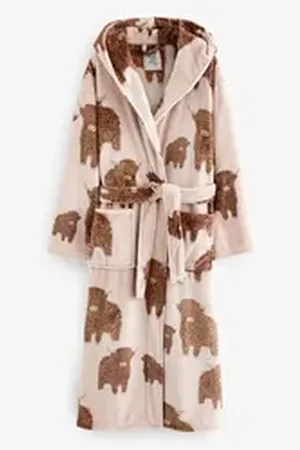 Next Damenbademantel Morgenmantel, Hamish, Polyester beige XL