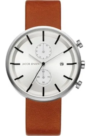 Jacob Jensen Chronograph Designuhr Edelstahl Kautschukband LINEAR ⌀42mm Chronopgraph, Lanzenzeiger