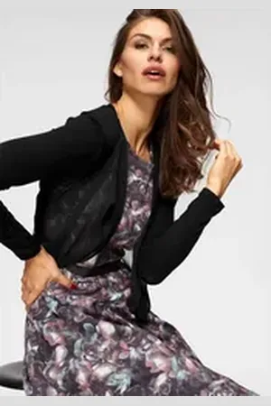 Aniston Bolero mit leicht transparentem Vorderteil schwarz 34