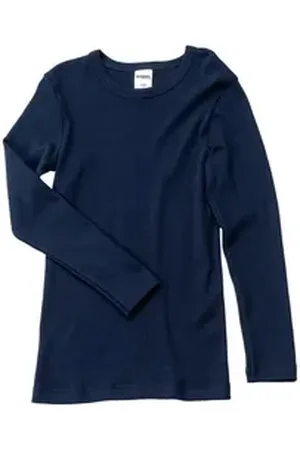 Hermko Unterziehshirt 2830 Kinder langarm Shirt 100% Bio-Baumwolle Longsleeve Mädchen Jungen blau 140