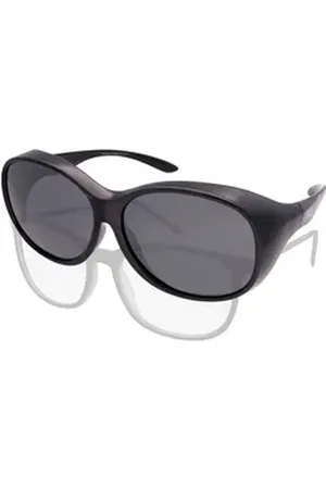 Active Sonnenbrille Überziehsonnenbrille Damen MEGA (inklusive Schiebebox und Brillenputztuch) Vintage Stil schwarz