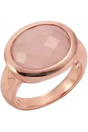 Jamelli Fingerring 925 Silber rosé vergoldet mit Chalcedon rosa 056 (17,8)