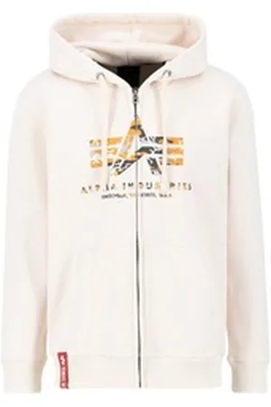 Alpha Industries Hoodie Men - Hoodies Basic Zip Hoodie PP Camo weiß 2XL