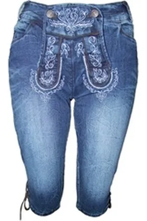 Trachtenland Trachtenjeans Lekra Damen Jeans Bea Kniebundhose in Lederhosen O 32