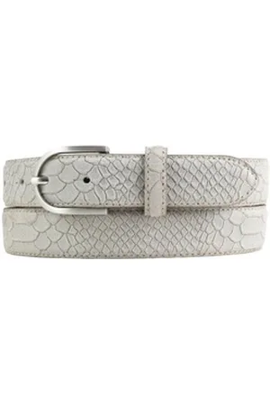 BELTINGER Ledergürtel Kinder-Gürtel mit Pythonprägung 3 cm - Leder-Gürtel für Mädchen 30mm S (1-St) silberfarben|grau