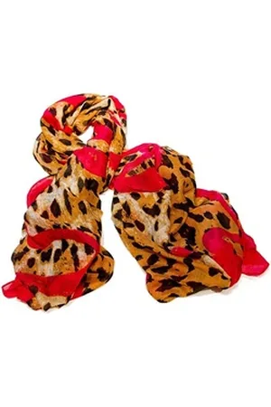 AvaMia Modeschal Schal Damenschal im Leoparden-Look, Leoparden-Look mit Herz braun