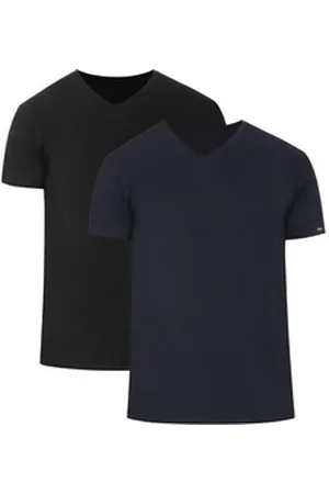 Cornette T-Shirt Herren T-Shirts mit V-Ausschnitt 2er Pack CR067 (1-tlg) blau|bunt|schwarz S