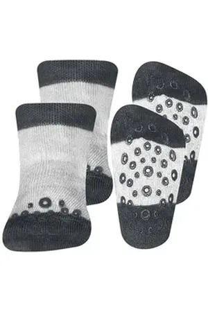 Ewers ABS-Socken Krabbelsocken Uni (2-Paar) grau 17-18