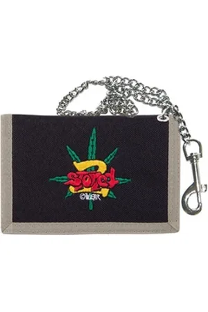 2Stoned Geldbörse Wallet Leaf wahlweise mit Kette für Herren und Jungen schwarz mit Kette