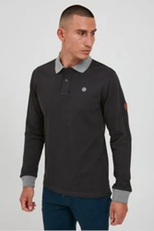 Blend Langarm-Poloshirt BHRalle grau S