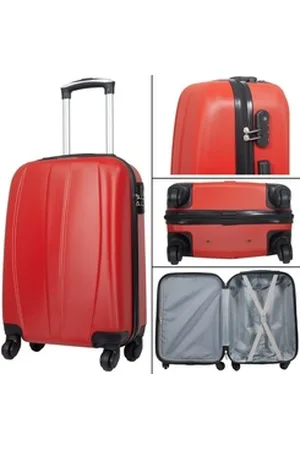 MONOPOL® Hartschalen-Trolley Reisekoffer Trolley Hartschale Flugzeugkoffer Kabinentrolley Hartschalenkoffer Koffer aus robustem ABS M-L-XL rot, Zahlenschloss & Stabilität & 360° Rollen & extra leicht