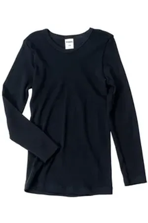 Hermko Unterziehshirt 2830 Kinder langarm Shirt 100% Bio-Baumwolle Longsleeve Mädchen Jungen schwarz 98