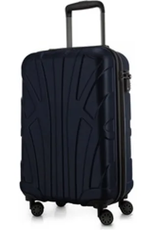 SUITLINE Handgepäckkoffer S1, 4 Rollen, Trolley 55x35x20 cm Bordgepäck Koffer Doppelrollen 34 L blau