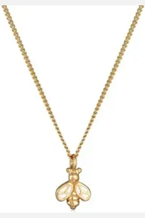 Elli Kette mit Anhänger Kinder Biene Emaille Tier 925 Silber vergoldet, Biene goldfarben