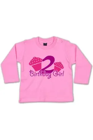 G-graphics Longsleeve 2 – Birthday Girl Baby Sweater / Longsleeve T als Geschenk zum zweiten Geburtstag rosa 12-18 Monate