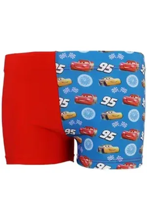 Disney Badehose Cars Lightning McQueen Kinder Badehose Gr. 98 bis 128, in Blau oder Rot rot 110/116