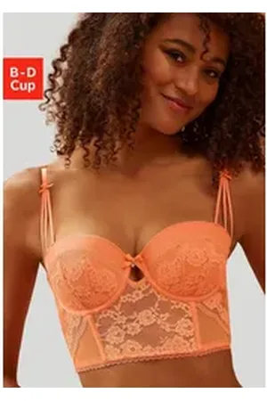 Lascana Corsage mit edler Spitze und feinem Glitzeraccessoire orange 85