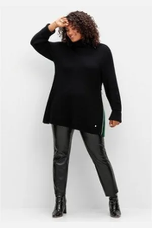Sheego Leggings Große Größen dezent schimmernd, innen leicht angeraut schwarz 60