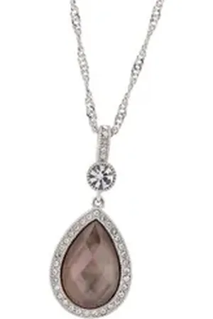Buckley London Kette mit Anhänger rhodiniert mit Perlmutt und Kristallen weiß